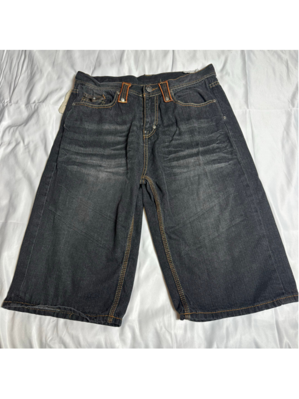 Men’s Blac Label Premium Denim Y2K I Fear No Evil Baggy Jean Shorts Size 34